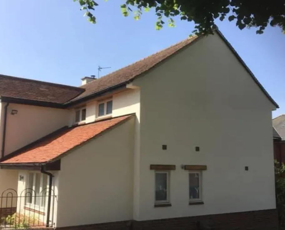 Cream render family home exterior repaint