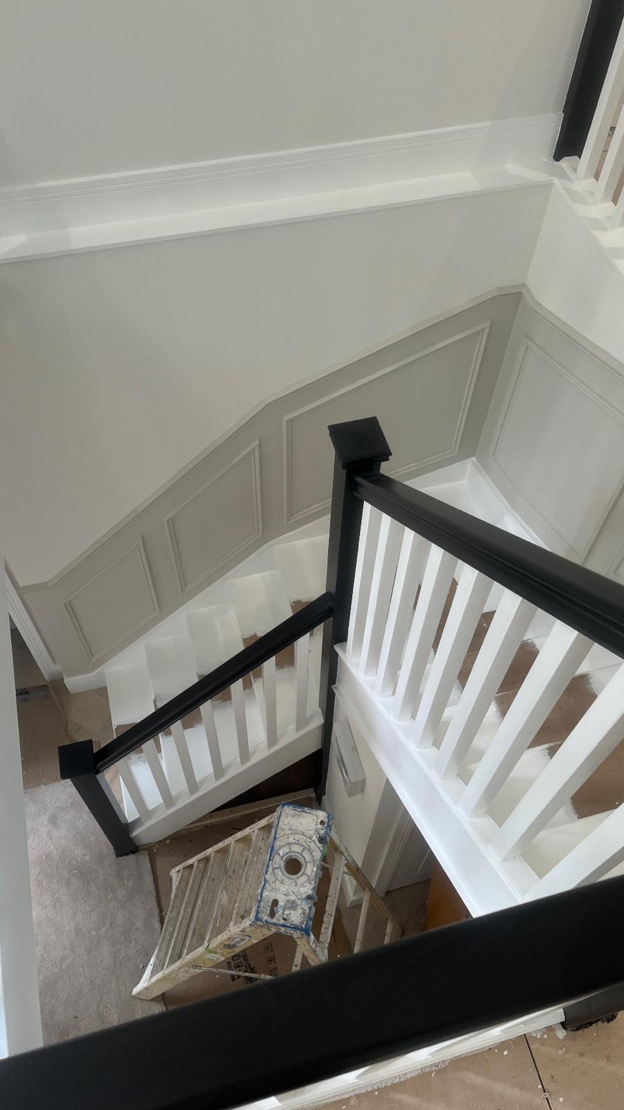 Stairwell from above - panelling & balustrade
