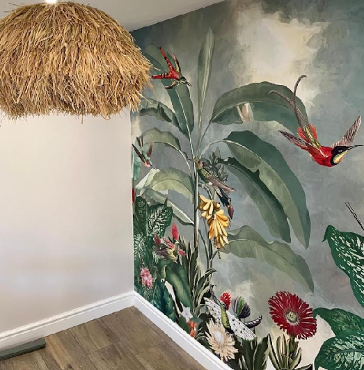 Tropical mural feature wall